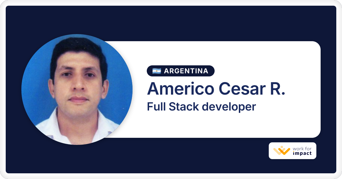 Americo Cesar R. is a talented Full Stack developer contractor at Work ...