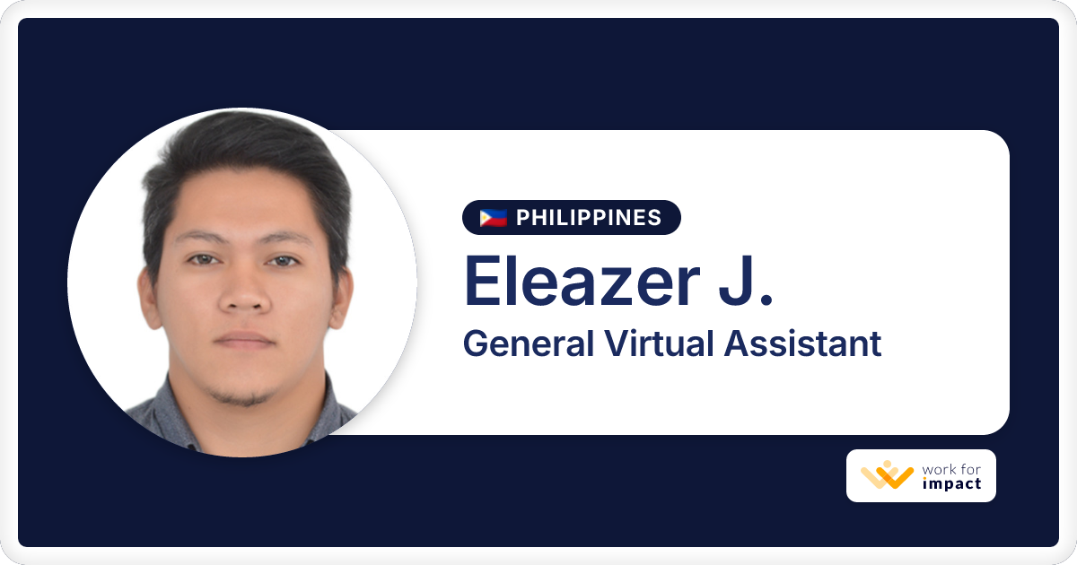 Eleazer J. is a talented General Virtual Assistant contractor at Work ...