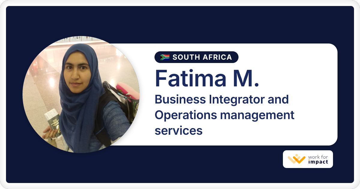 Fatima M. is a talented Business Integrator and Operations management ...