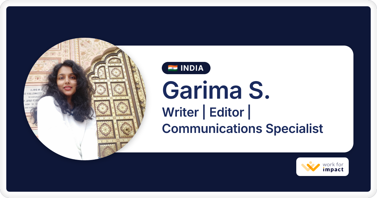 Garima S. is a talented Writer | Editor | Communications Specialist ...