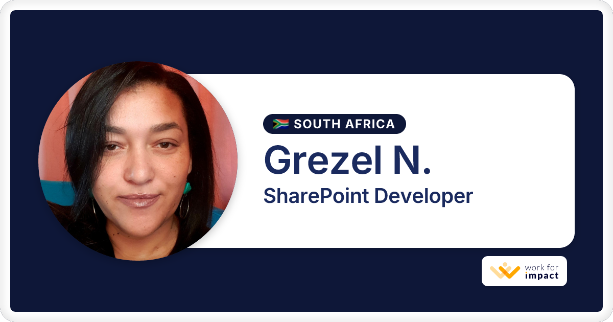 Grezel N. is a talented SharePoint Developer contractor at Work for Impact