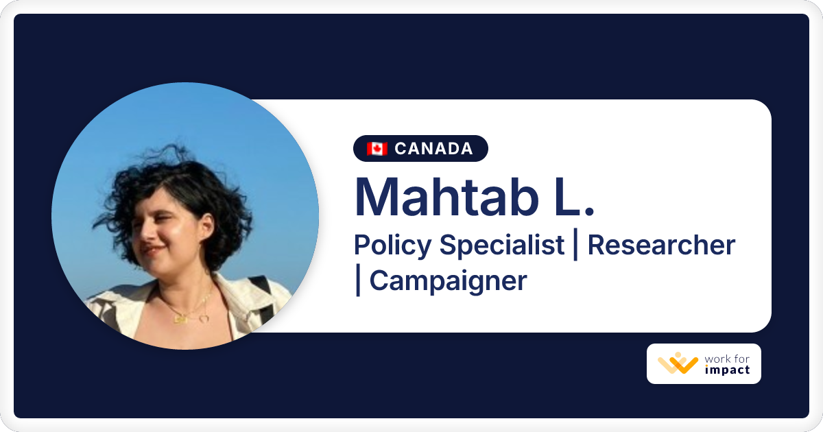 Mahtab L. is a talented Policy Specialist | Researcher | Campaigner ...