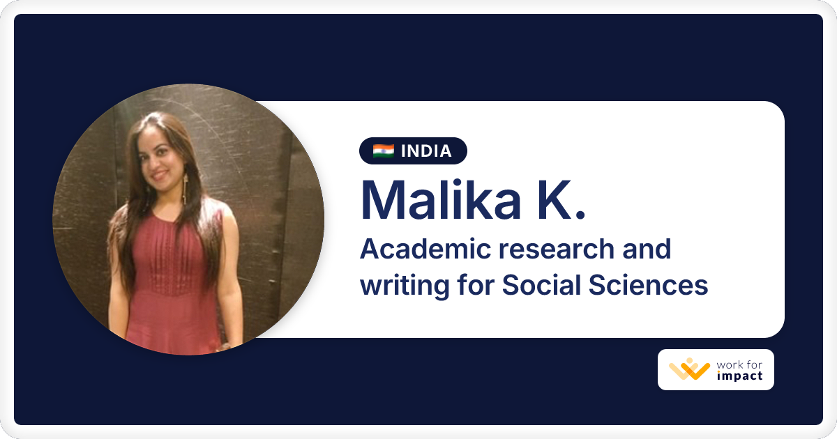 Malika K. is a talented Academic research and writing for Social ...