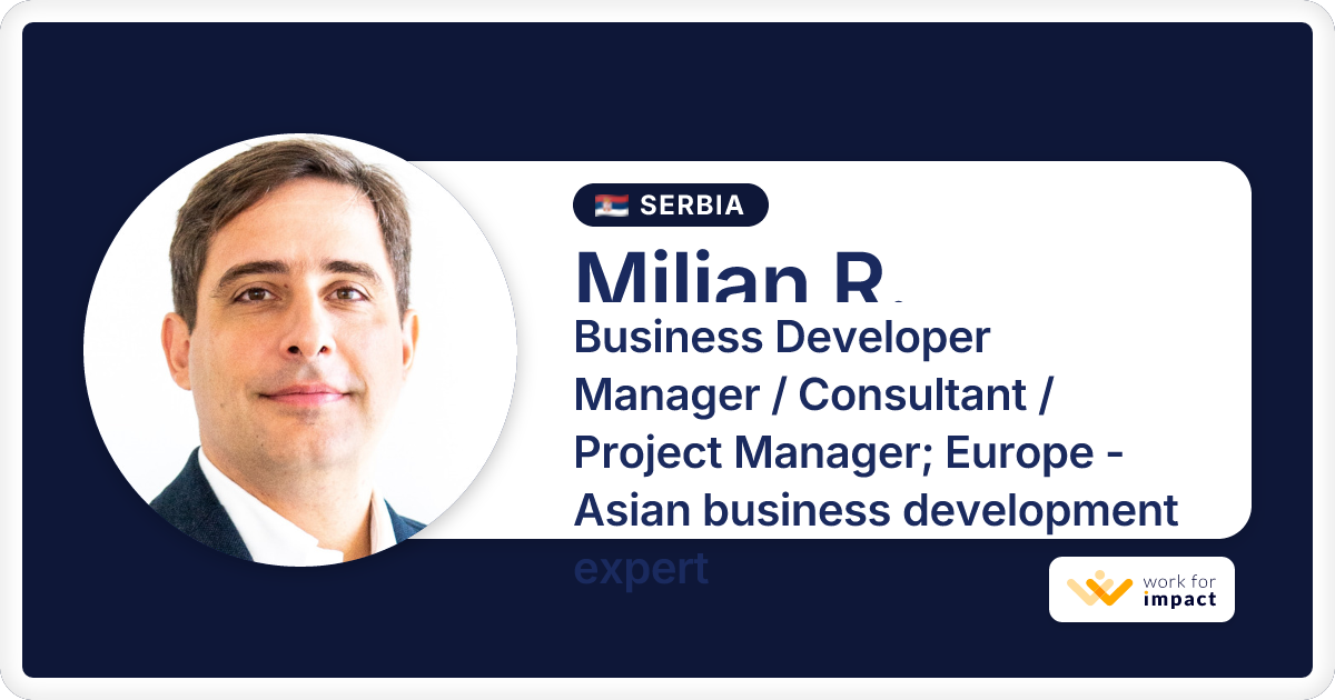 Miljan R. is a talented Business Developer Manager / Consultant ...