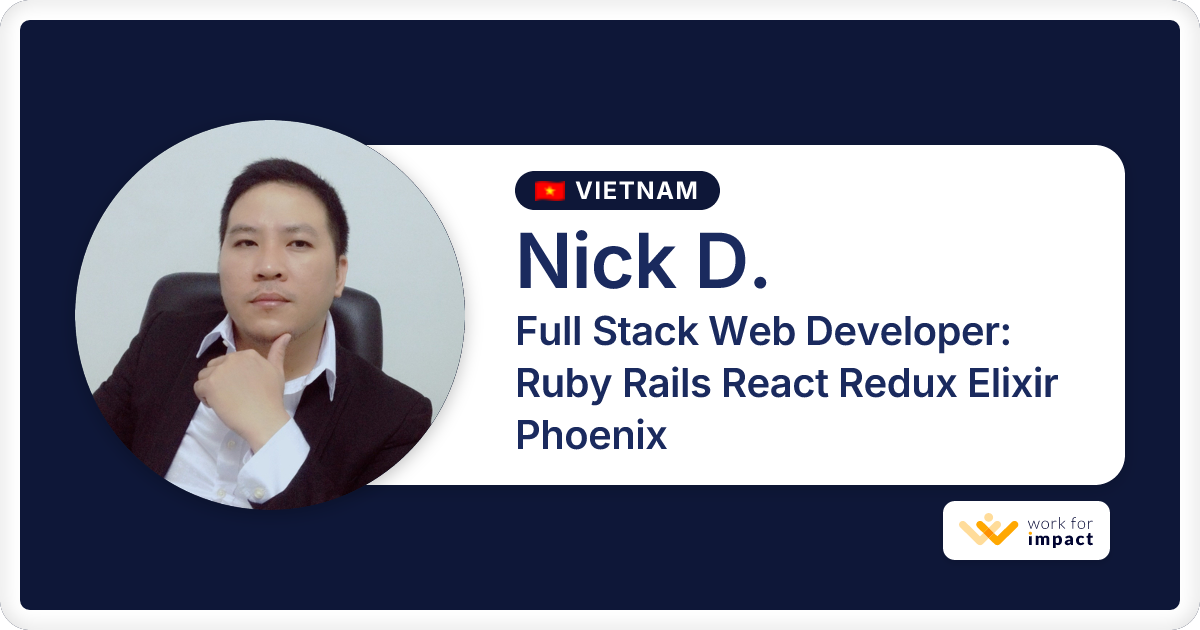 Nick D. is a talented Full Stack Web Developer: Ruby Rails React Redux ...