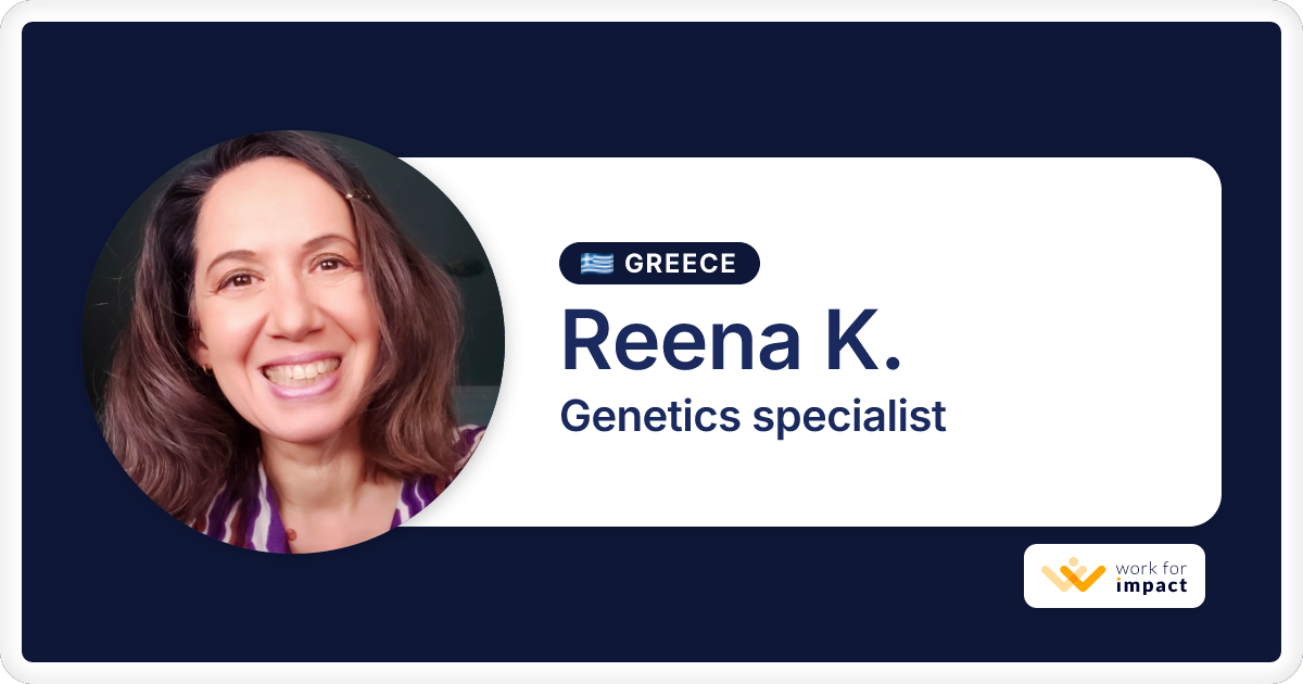 Reena K. is a talented Genetics specialist contractor at Work for Impact