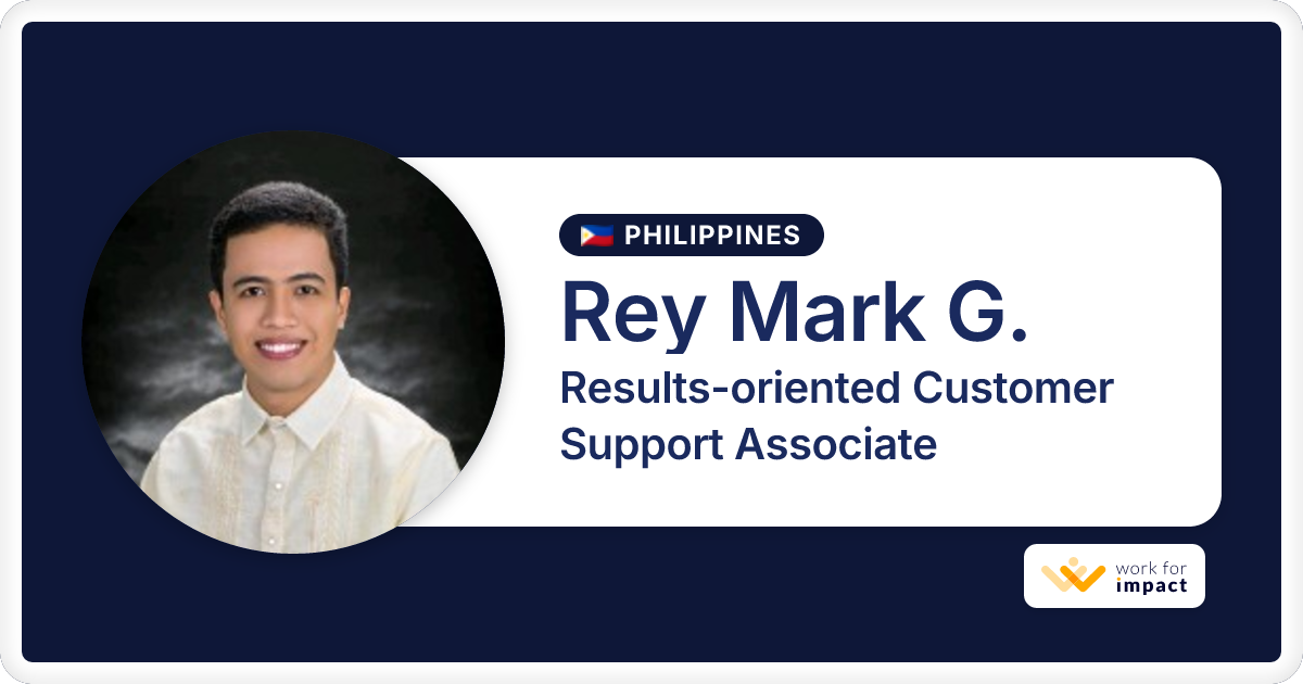 Rey Mark G. is a talented Results-oriented Customer Support Associate ...