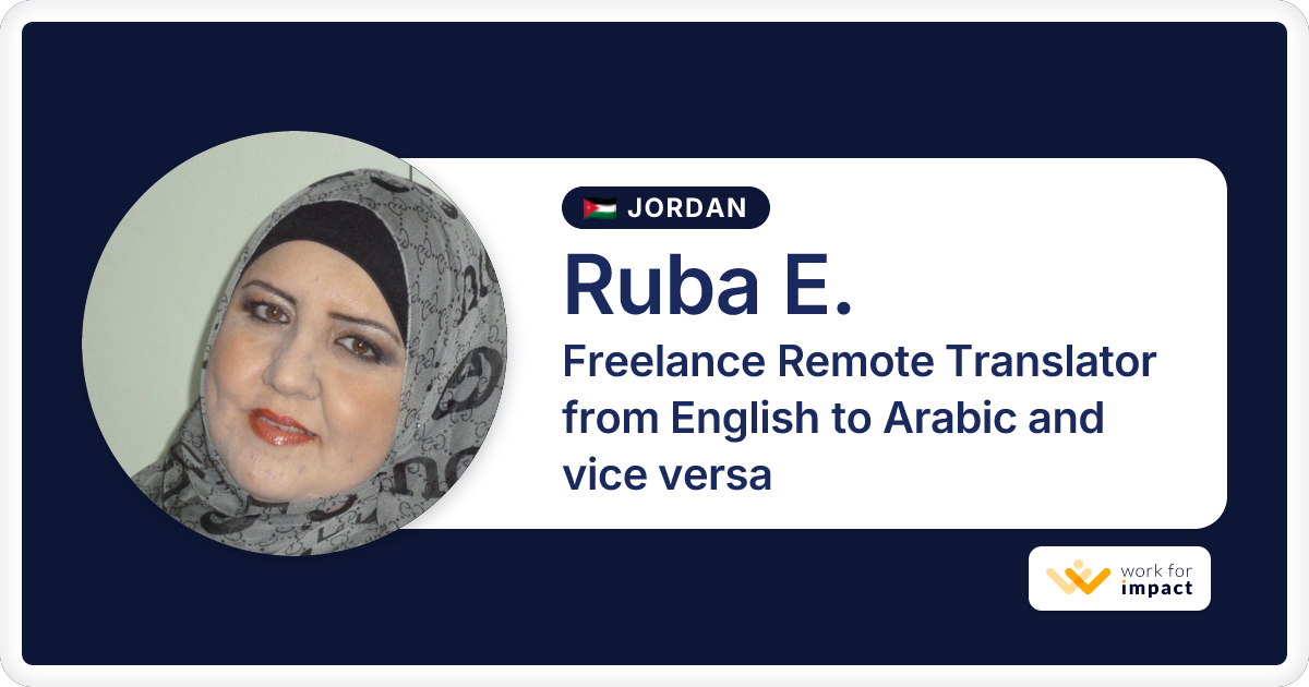 Ruba E. is a talented Freelance Remote Translator from English to ...